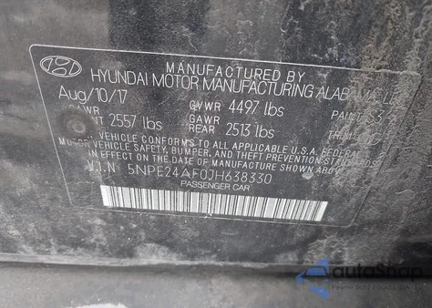 2018 Hyundai Sonata Se из США, поврежденный, VIN 5NPE24AF0JH638330